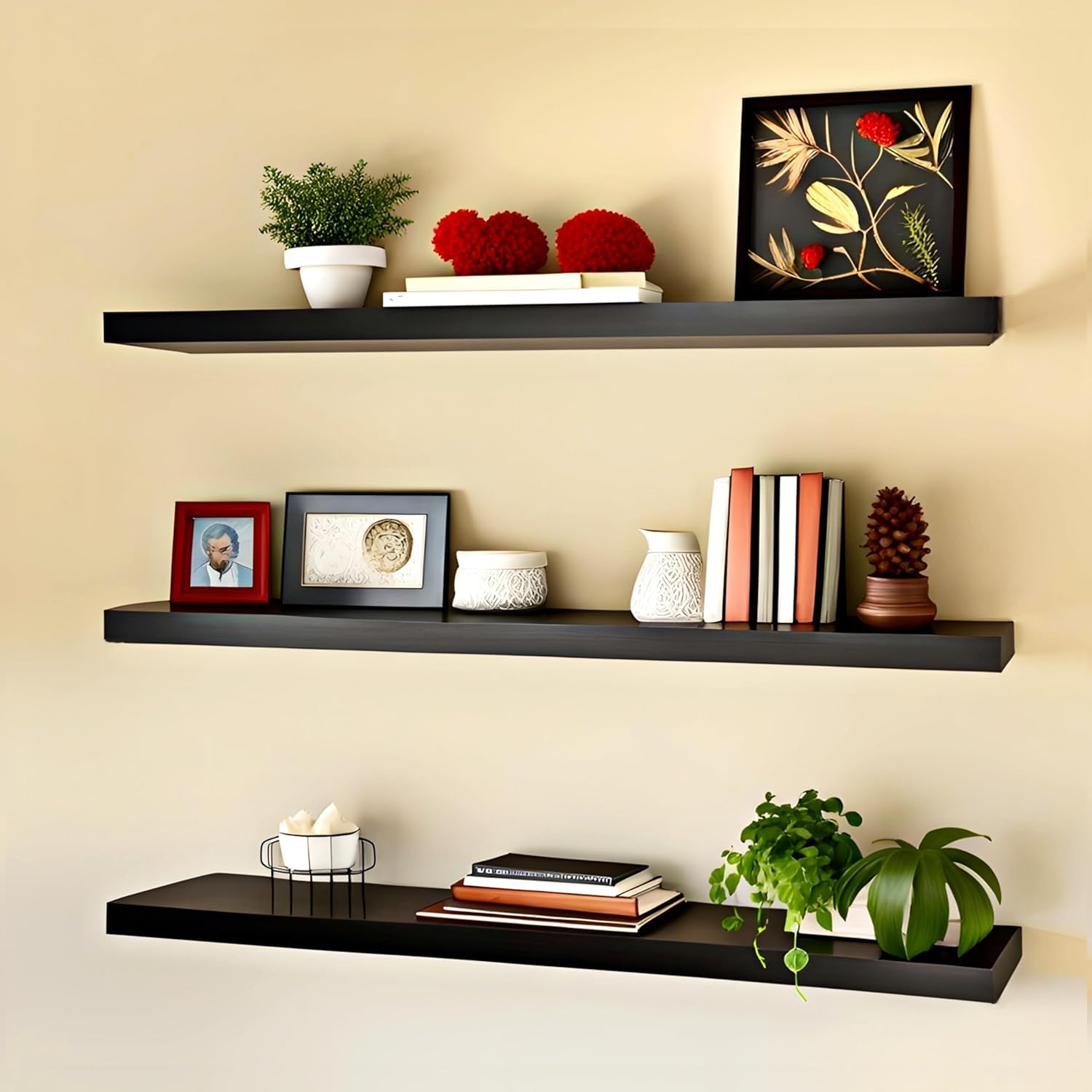VARS DECOR Wall Floating Shelf,Wall Mount Storage Shelf,Bathroom Shelf for Wall,Book Shelf for Wall,Wall Mounted Book Shelf
