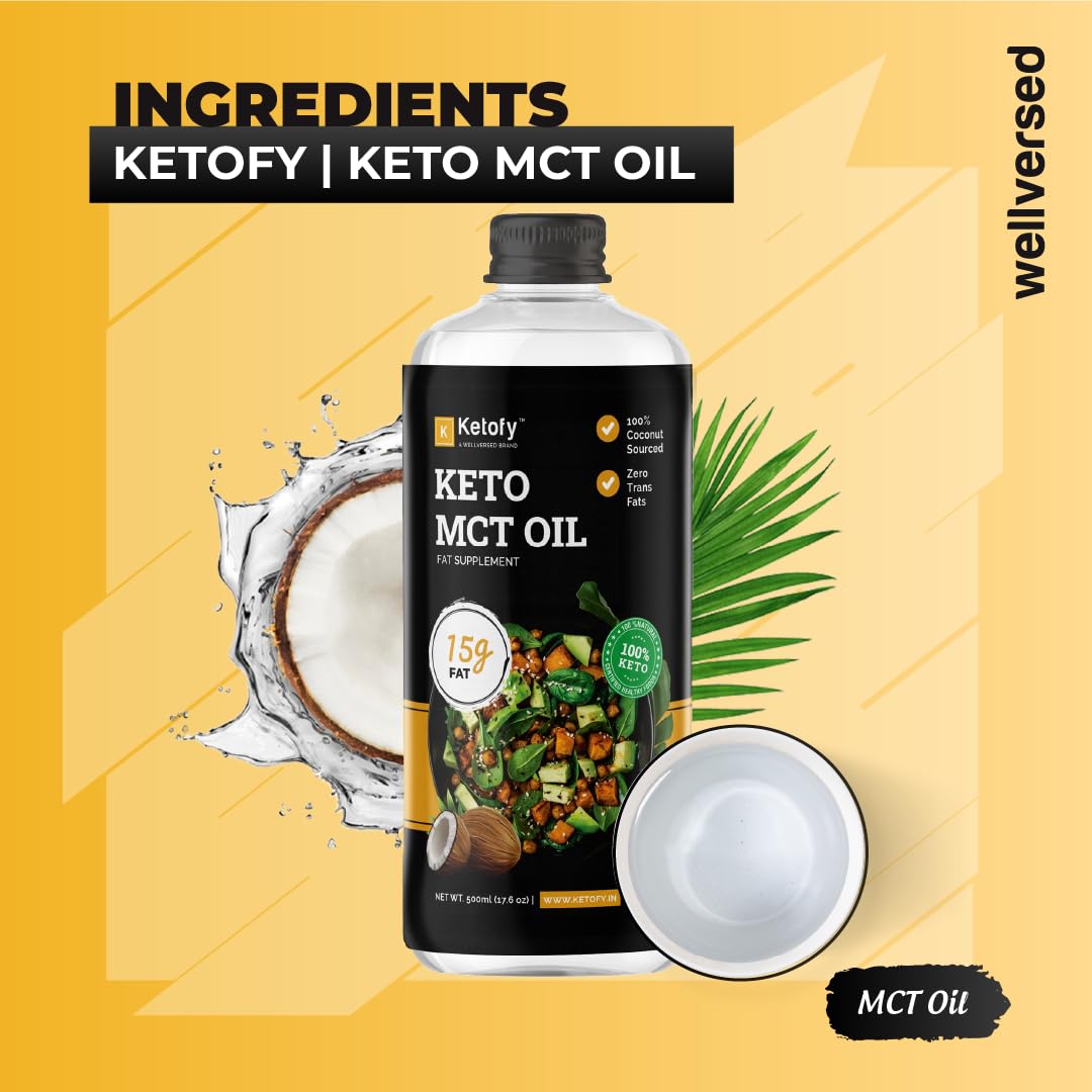 Ketofy - Keto MCT Oil (500ml) | Sourced from Pure Coconut | Enriched with C8 and C10 MCT Oil | For Weight Management, Instant Energy, and Intense Focus | Keto MCT Oil for Bulletproof Coffee - Image 3 thumbnail