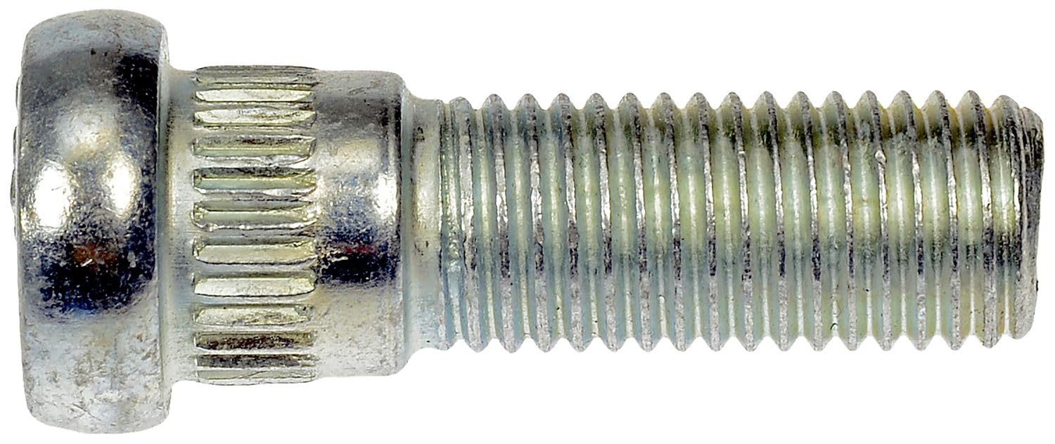 Dorman (610-253.1) 'M12-1.50' and 38.5mm Long Serrated Wheel Stud - Dorman Wheel Stud 610-253.1 - M12-1.50 Serrated Wheel Stud - 14.10mm Knurl, 38.5mm Length - WHEEL BOLT - M12-1.50 Serrated Wheel Stud - 14.10mm Knurl, 38.5mm Length - Wheel Bolt - Wheel Stud - These wheel lug studs are made of carbon steel and tested to demanding automotive industry standards to ensure strength, longevity and safety. - Chrysler 2010-78, General Motors 1987-76