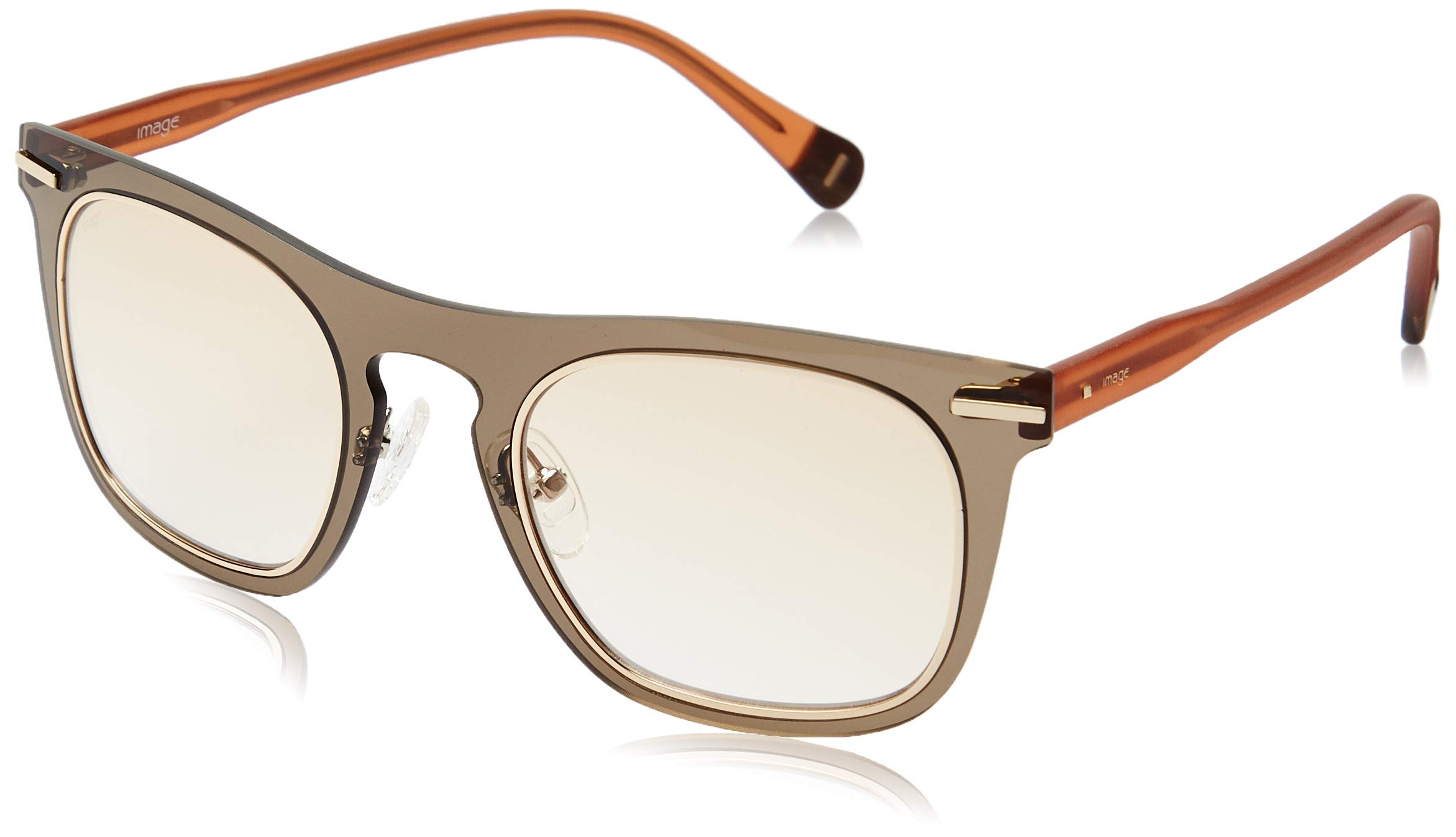 Image Men's UV Protected Orange Metal Square sunglass