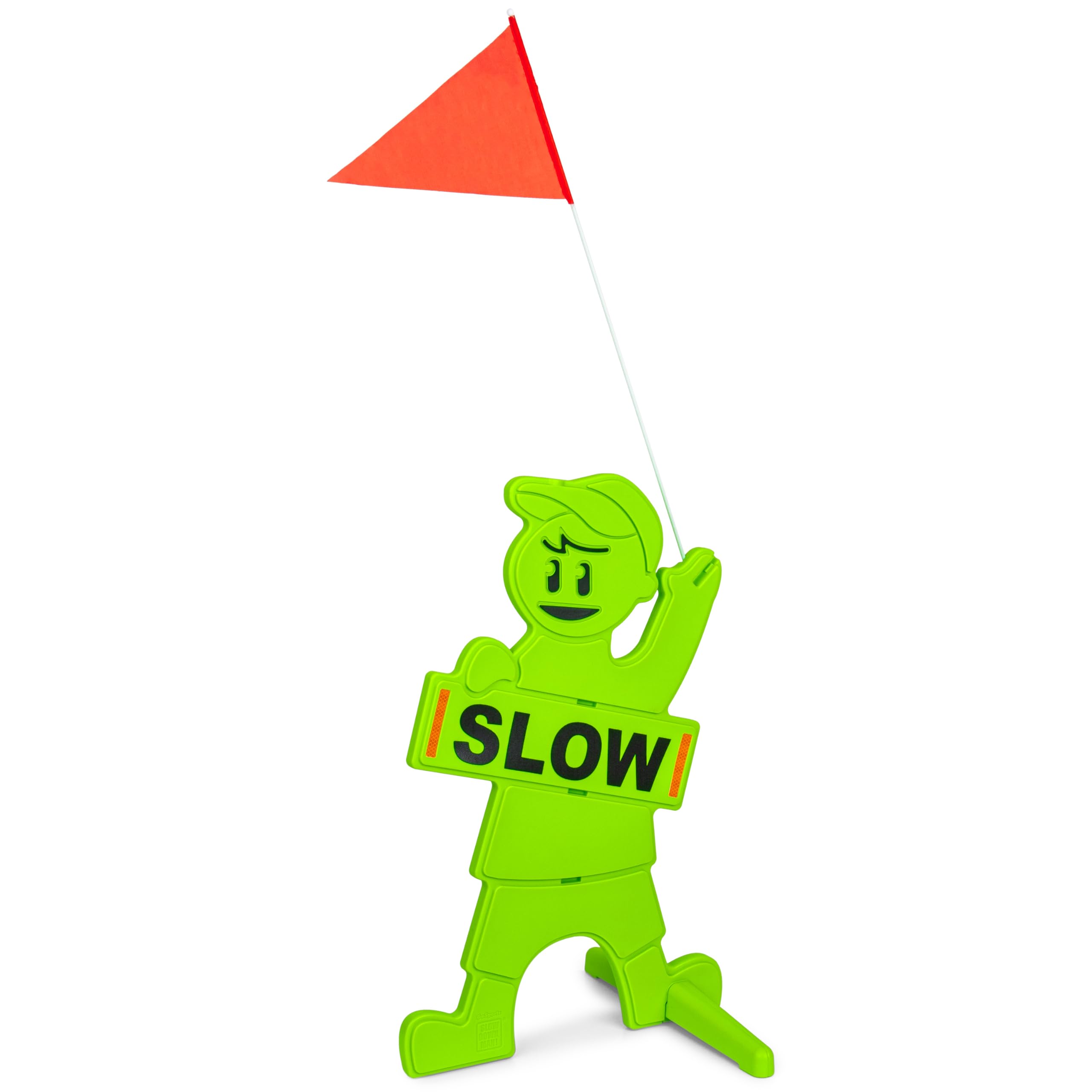 GoSports Kids at Play Safety Sign for Street- High Visibility Slow Down Sign for Neighborhoods with Flag