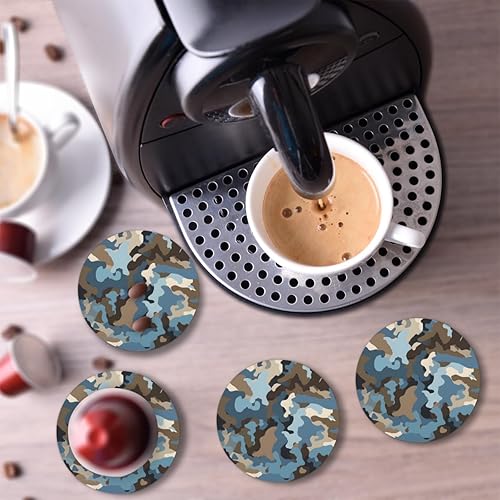 Miniatura 6 de Coasters for Drinks,Fashionable Camouflage Absorbent Cork Coasters Military Print Set Coasters Reusable Coasters for Home Office Coffee Bar