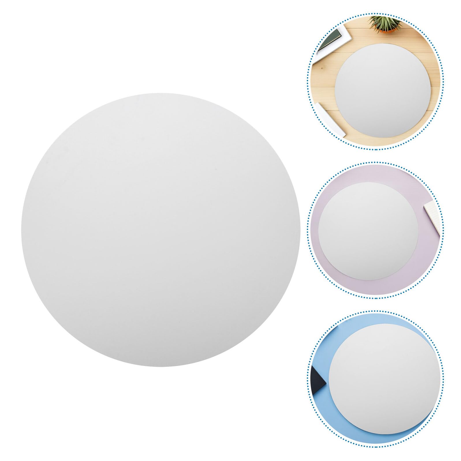 4 Pièces Lot de 4 Toiles Rondes Blanches 40 Cm en Toile D'artiste Robuste pour Peinture à L'huile et Acrylique, Support Circulaire pour Débutants, Atelier Créatif et Décoration