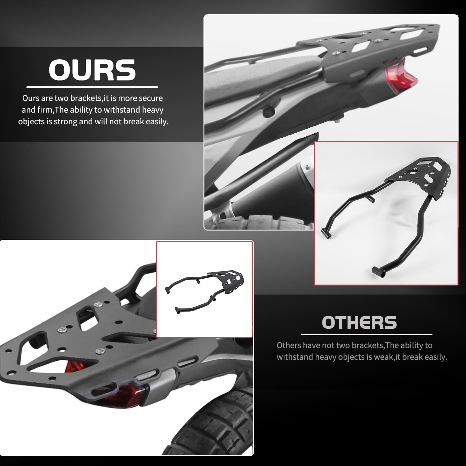 Portaequipajes Trasero para Moto Tenere 700, Barra de Estante extendida, Kit de Placa de Soporte de Montaje Superior, Barra de Agarre para Pasajero, Asiento Lateral para Tenere700 2018-2024