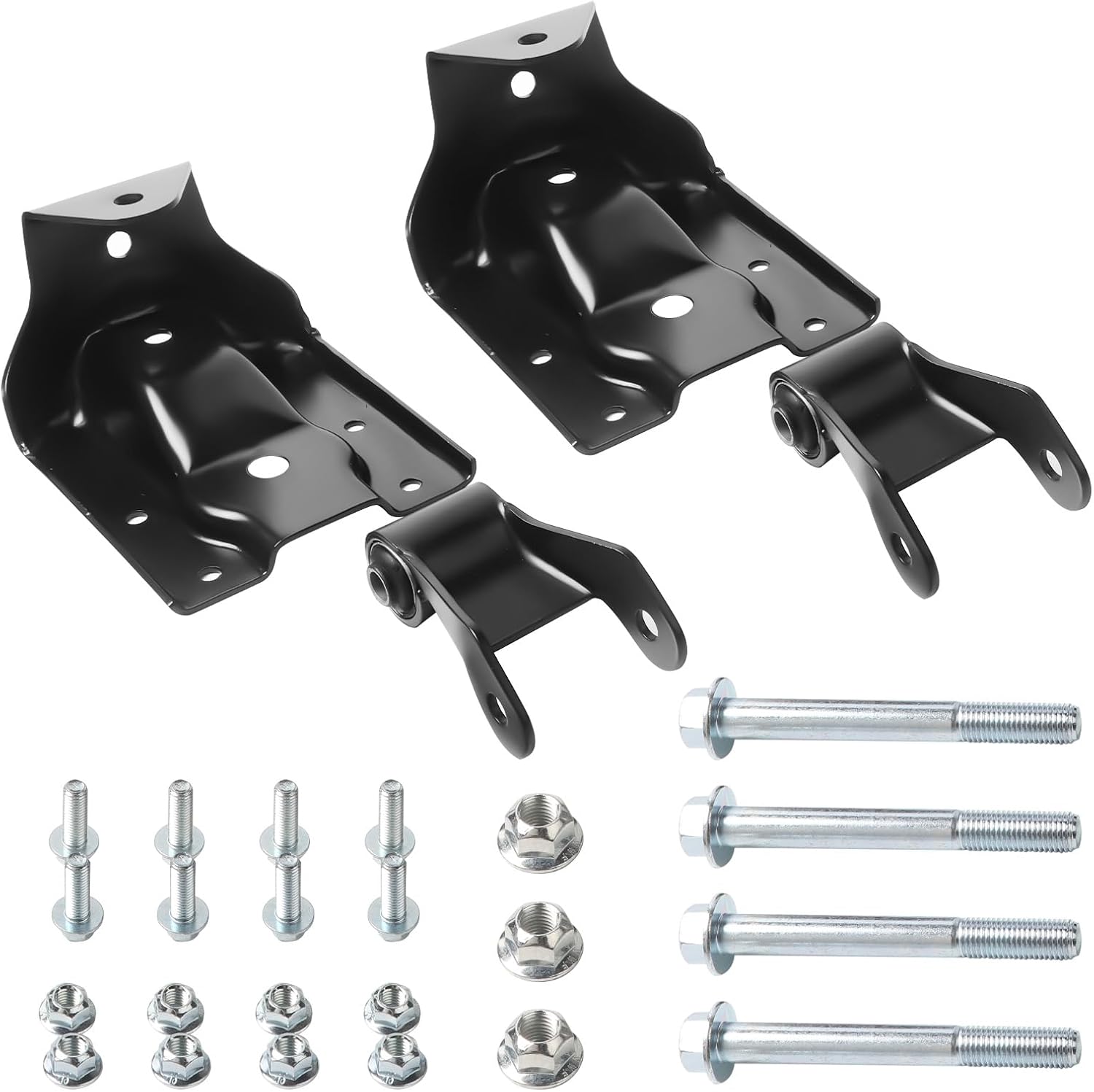 Rear Leaf Spring Hanger Bracket Shackle Kit Compatible with 1999-2013 Chevy Silverado GMC Sierra 1500 LH Driver Side & RH Passenger Side, Replace # 722-032 722-029