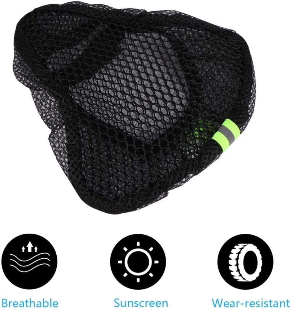 Solider 3-teiliger Fahrradsitzbezug UV-Sonnenschutz Atmungsaktives Fahrradsattelkissen für Mountainbike-Rennradzubehör (Schwarz) Langlebig