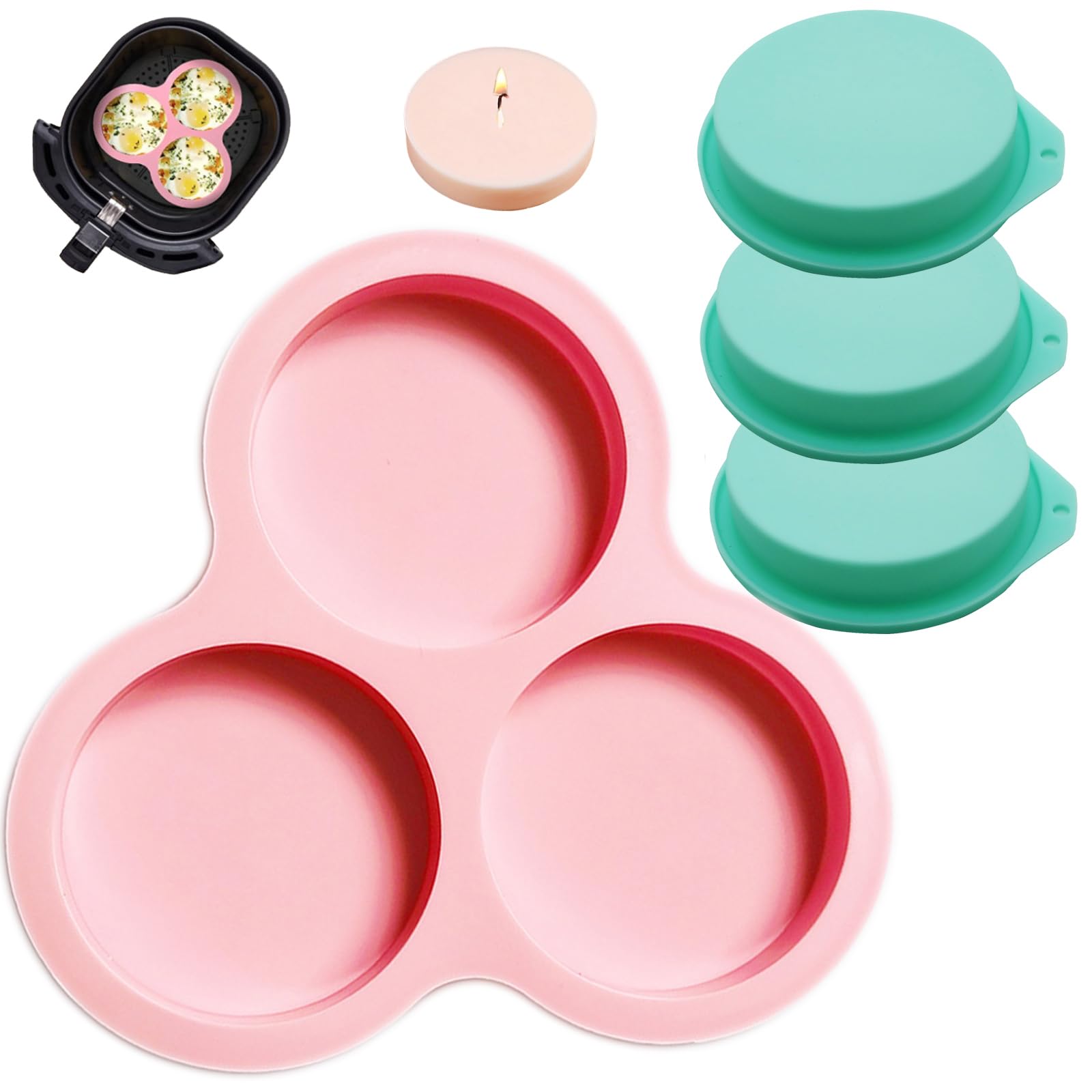 Silikon-Backformen Für Eier & Sandwiches – 2 Stück, Je 6 Mulden, 10,2 Cm, Hitzebeständig Bis 230°C, Spülmaschinengeeignet