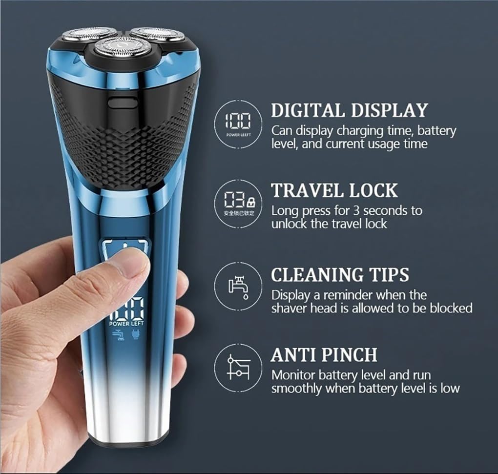 Electric Razor for Men, Waterproof Wet Dry Shaving with Pop-up Trimmer 4D Floating Head LCD Power Indicator