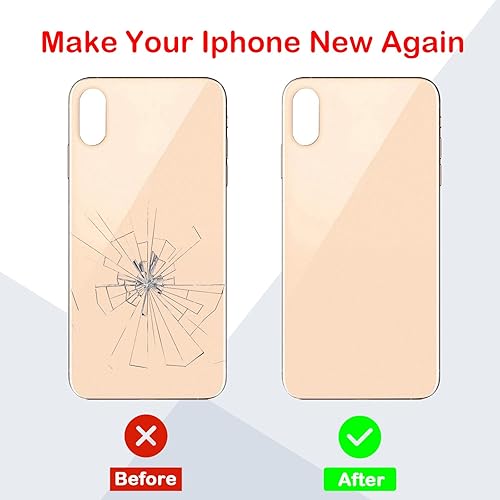 Vista 109 de Reemplazo de cristal trasero OEM para iPhone Xs Max 6.5 pulgadas con kit de herramientas de reparación profesional (gris espacial)