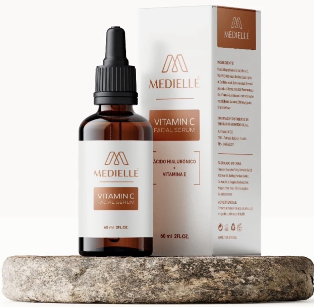 Skincare - Siero vitamina C viso 60 ml Idrata, illumina, ringiovanisce, migliora le rughe, antiossidante e antiaging