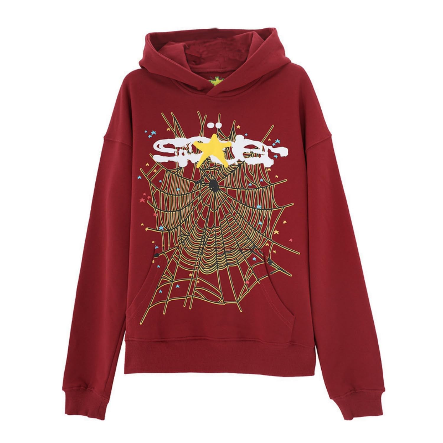 Punk Hoodie Herren Spinnennetz Blast Print Sweatshirt Retro Y2K Grunge Hoodies Gothic Streetwear Pullover