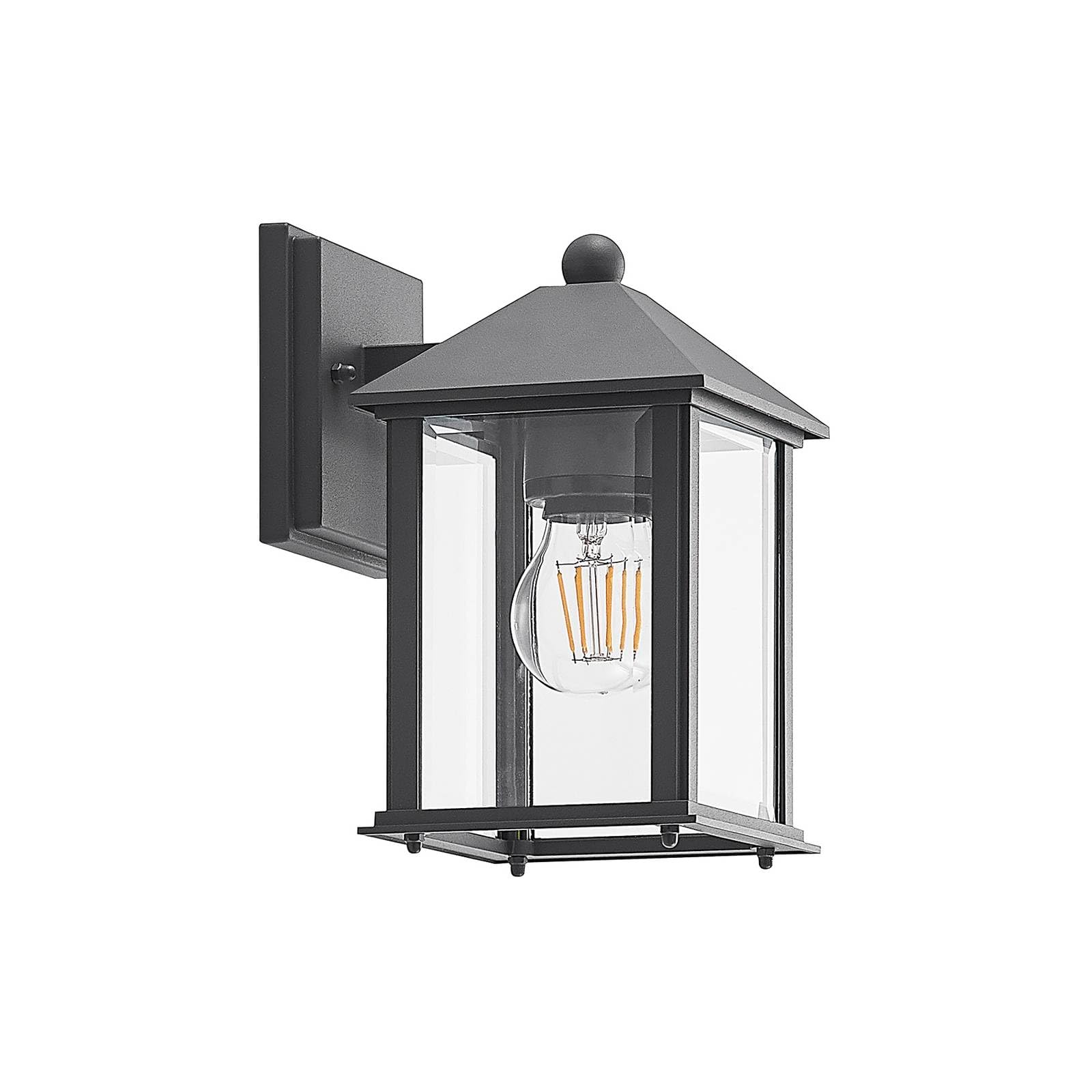 Lindby Anthracite (Ral 7016) Outdoor Wall Light Giavanna Dimmable (Modern) In Black Made Of Aluminium (1 Light Source, E27) From Wall Lamp For Exterior/Interior Walls House Terrace Und Balcony