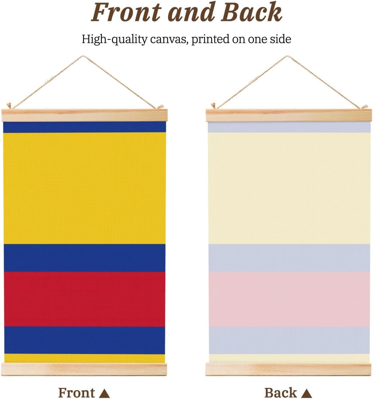 Flag Of Colombia Print Poster Hanger,Hanging Poster, Poster Frame,Wood Poster Hanger, For Wall Hanging