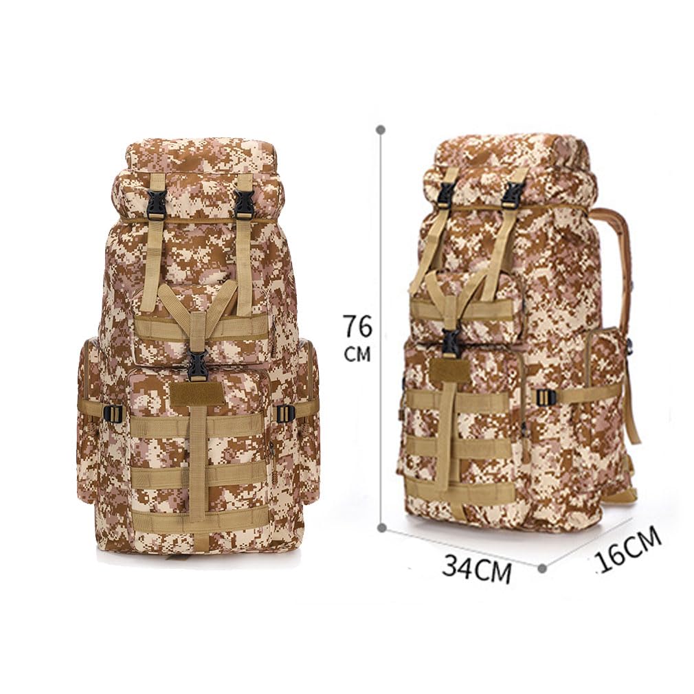 Plecak turystyczny, 70 l, plecak trekkingowy, wojskowy, plecak podróżny, duża pojemność, plecak taktyczny, plecak turystyczny, wodoszczelny, do podróży na świeżym powietrzu