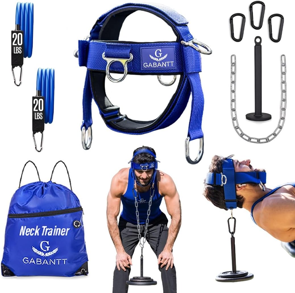 G Gabantt- Neck Exerciser and Neck Trainer. Adjustable Neck Harness Weight Lifting, 4 Way Neck Training – Head Harness for Neck Exercises and Neck Muscle Builder. Neck Strengthener Workout Equipment