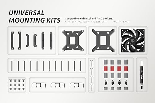 Miniatura 7 de ID-COOLING DASHFLOW 360 XT LITE - Enfriador líquido blanco para CPU de alta gama, radiador de 14.173 in, tres ventiladores AF125, compatible con