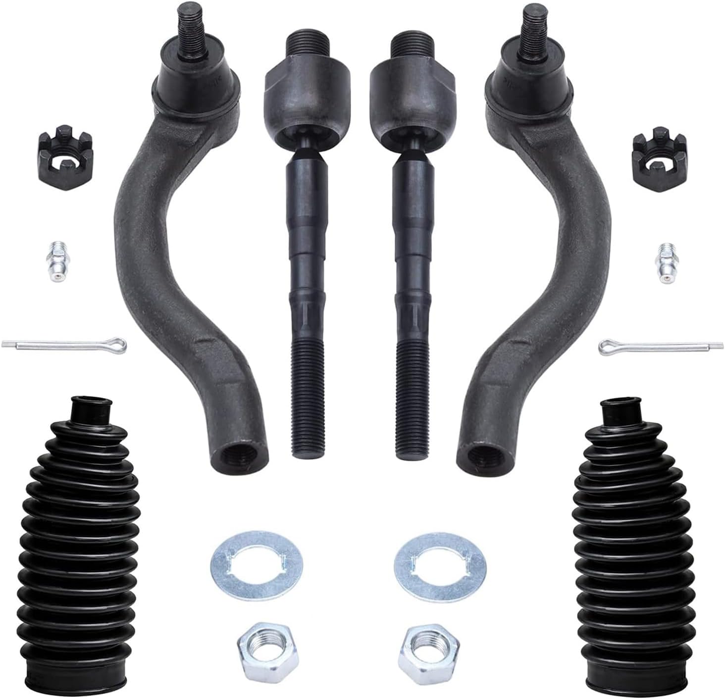 Detroit Axle - Front Tie Rods Kit for 2012-2015 Honda Civic, 2013-2019 ILX, 4 Inner & Outer Tie Rods, 2 Boots, Replacement