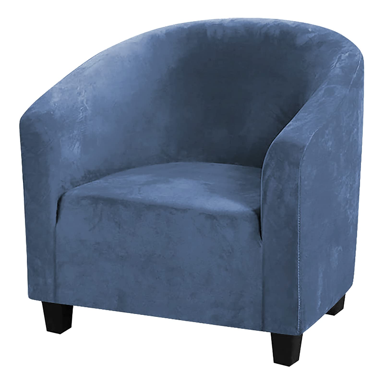 Funda para sillón club antideslizante lavable a máquina en terciopelo azul
