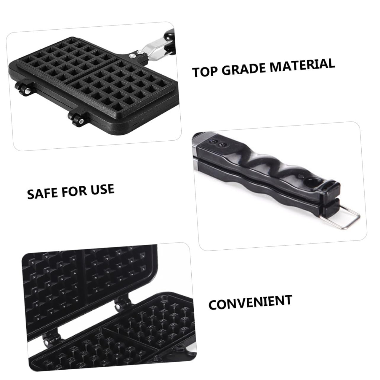 TOYANDONA Stampo per waffle in alluminio fuso a pressione antiaderente, adatto al forno e resistente al calore, per feste, colazione e uso domestico