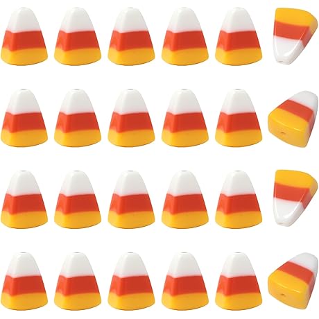 24PCS Cute Resin Candy Corn Beads