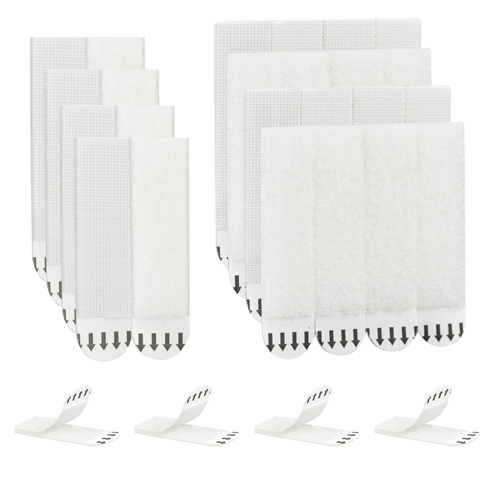 Emwel White 32-Pairs(64Strips) Large Picture Hanging Strips Heavy Duty, Hook And Loop Tape Damage Free, Picture Canvas Hanger No Nails, Adhesive Strips For Frame Hanging Double Side Hook Loop Mounting Tapes