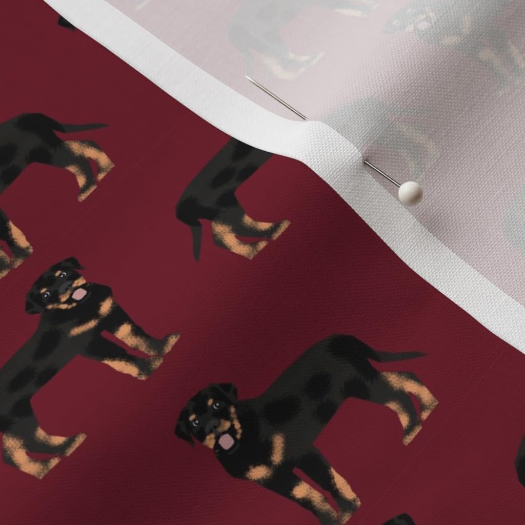 Spoonflower Fabric - Rottweiler Dogs Red Rottweilers Pets Pet Small Portrait Printed on Petal Signature Cotton Fabric by The Yard - Sewing Quilting Apparel Crafts Decor