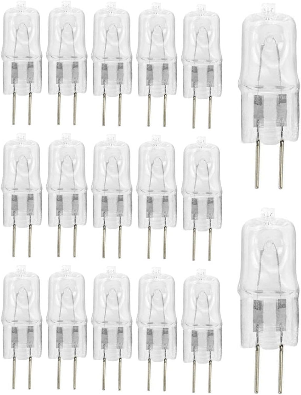 Capsule G4 Halogen Bulbs 20W 110V 35W Dimmable G4 Halogen Light Bulbs 2 Pin Clear Capsule Lamp Bulb Warm White 20Pc 10W