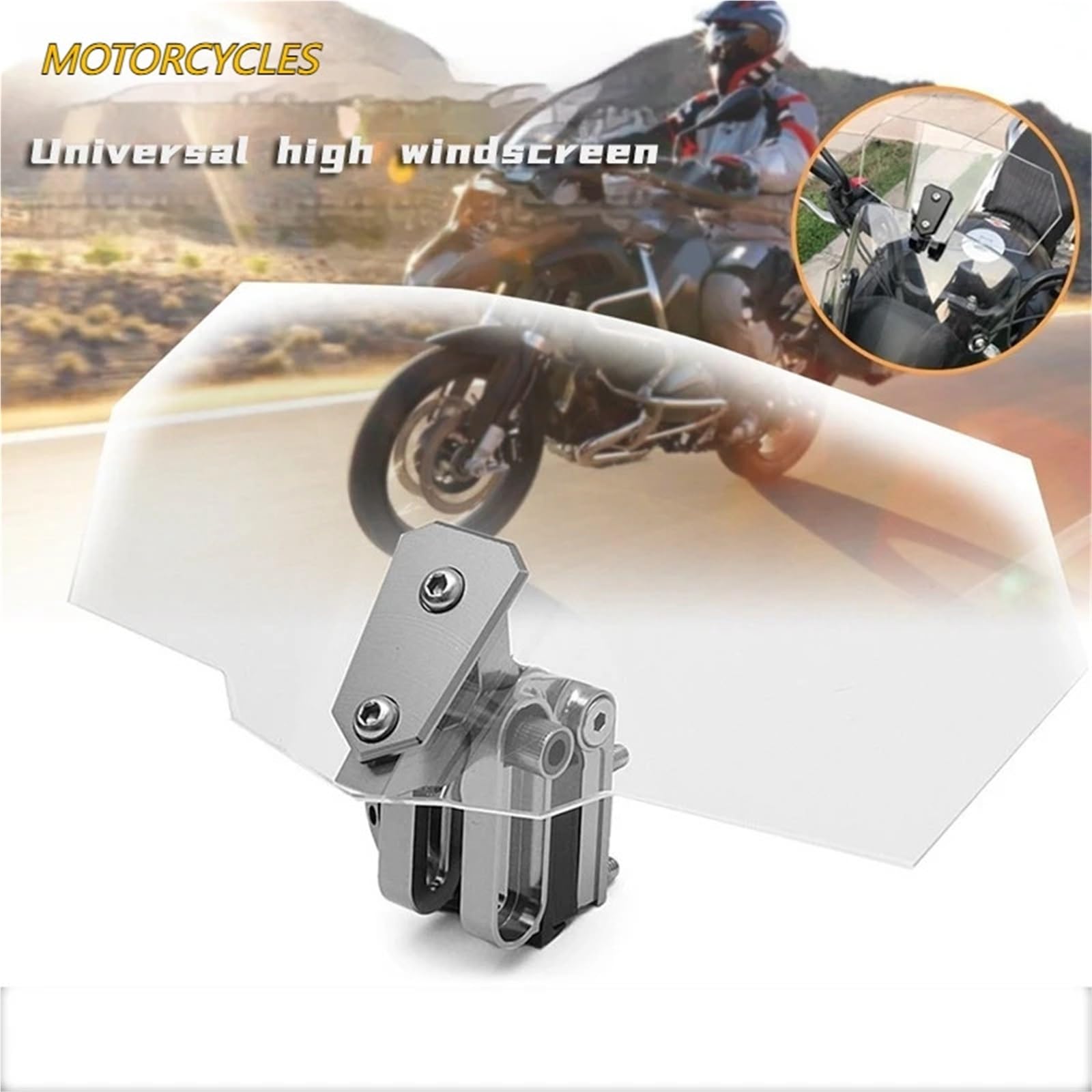 Przednia szyba motocyklowa Uniwersalny spojler przedłużający szybę motocyklową do skutera, podwyższony, pasujący do CBR650F YZF-R15 R1200GS DUKE(Smokey)