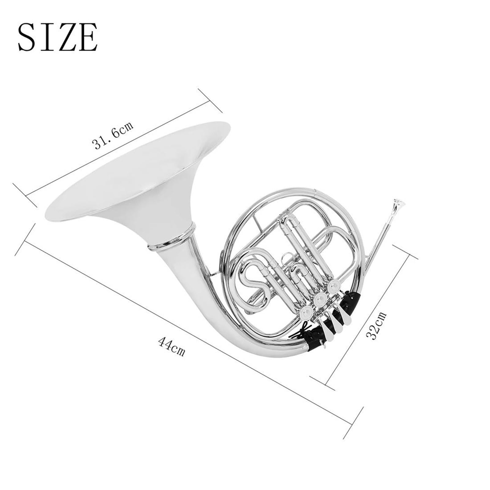 3 Klucze Srebrzony Róg Francuski Bb Dzielony Podwójny Rząd Mosiężny Instrument Muzyczny Z Akcesoriami
