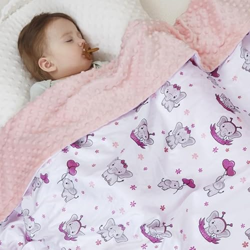 image for QSTEHEML Baby Blankets for Girls,Super Soft Elephant Nursery Minky Bla