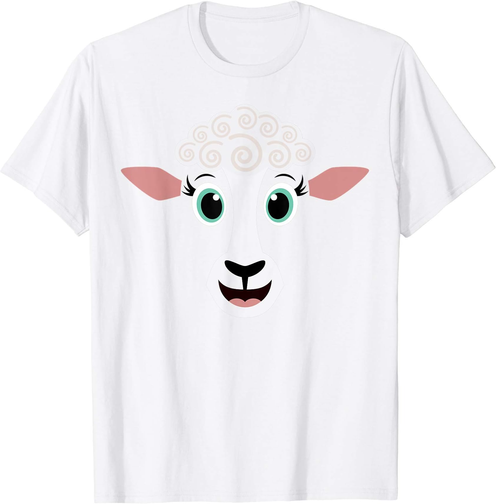 Funny Halloween Costume for Girls Boys - Cute Sheep Face T-Shirt