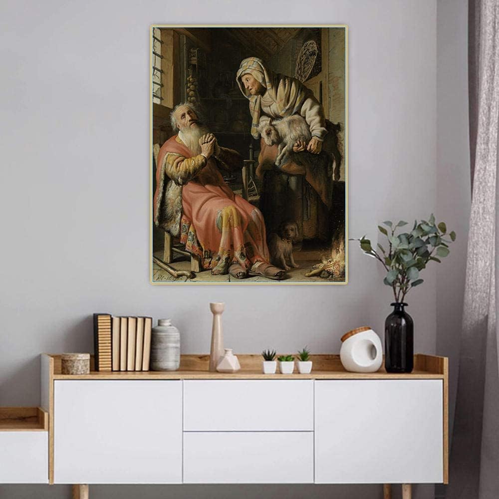 A Man Seated Reading at A Table in A Lofty Room by Rembrandt Diamond Painting Kits for Adults Diamond Art 5D Paint with Diamonds,DIY Painting Kit Paint by Number Birthday Gifts