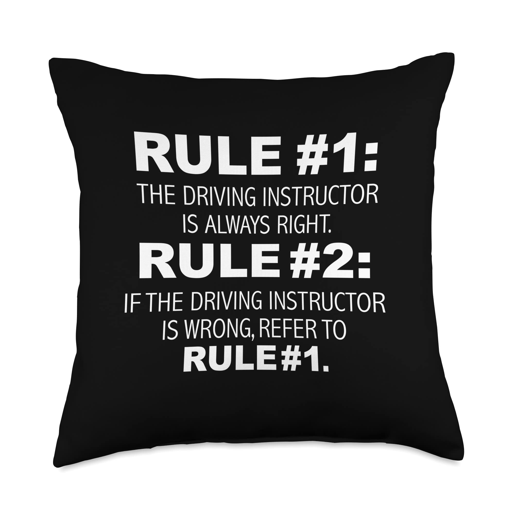Awesome Driving Instructors Driving Instructor is Always Right Funny Driver Education Throw Pillow, 18x18, Multicolor