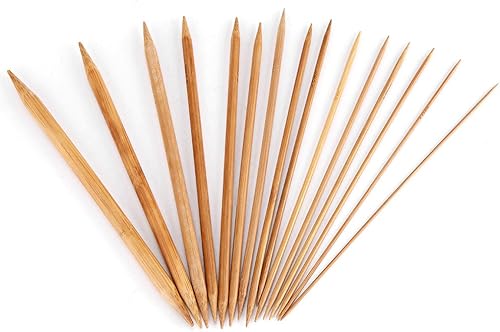 Juego de agujas de tejer de doble punta 15 tamaños agujas largas de doble punta de 0.079 in a 0.394 in (longitud: 7.9 in)