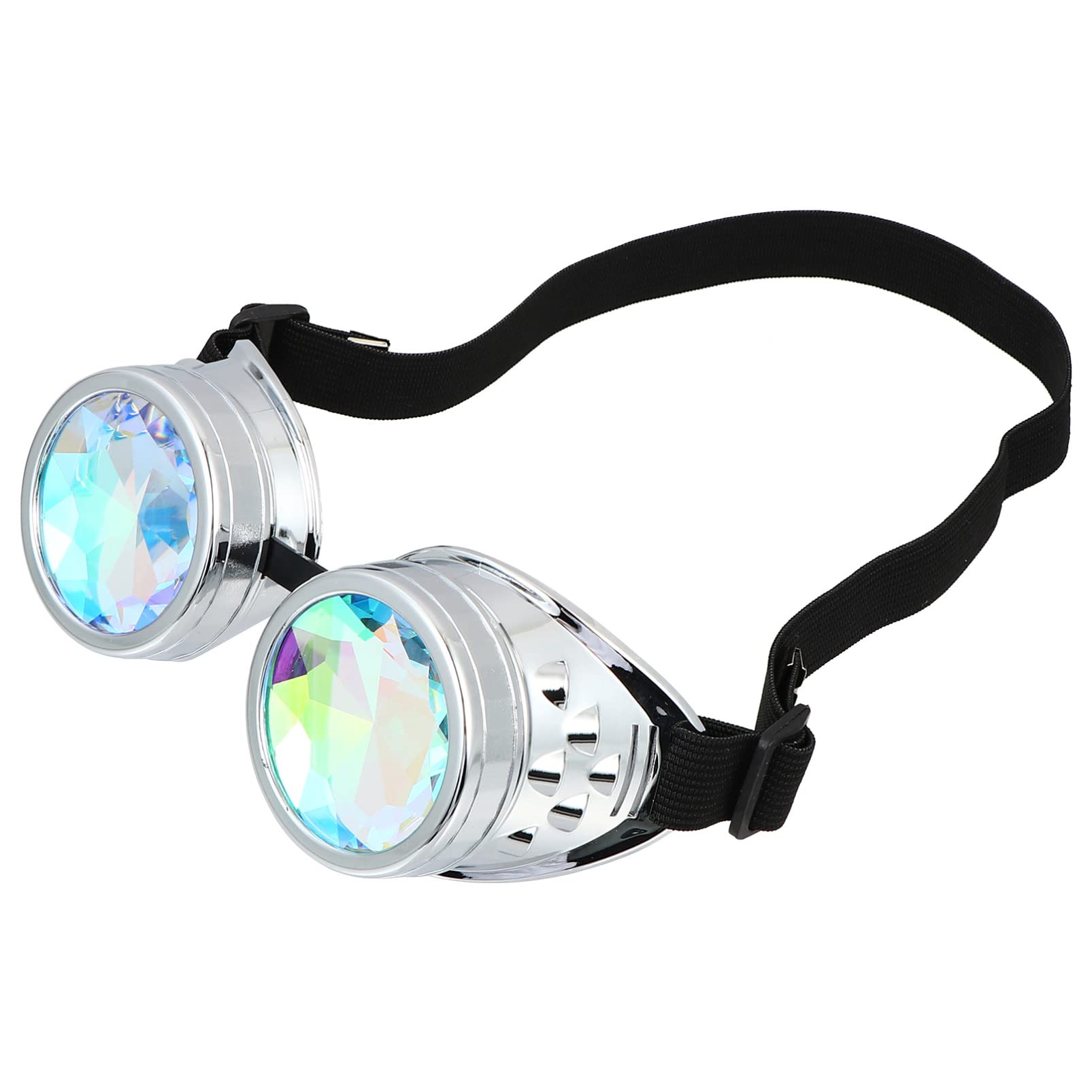FOMIYES Steampunk Kaleidoscope Goggles Led Lights Rave Glasses for Parties Stylish Accessory for Adults Boys and Girls