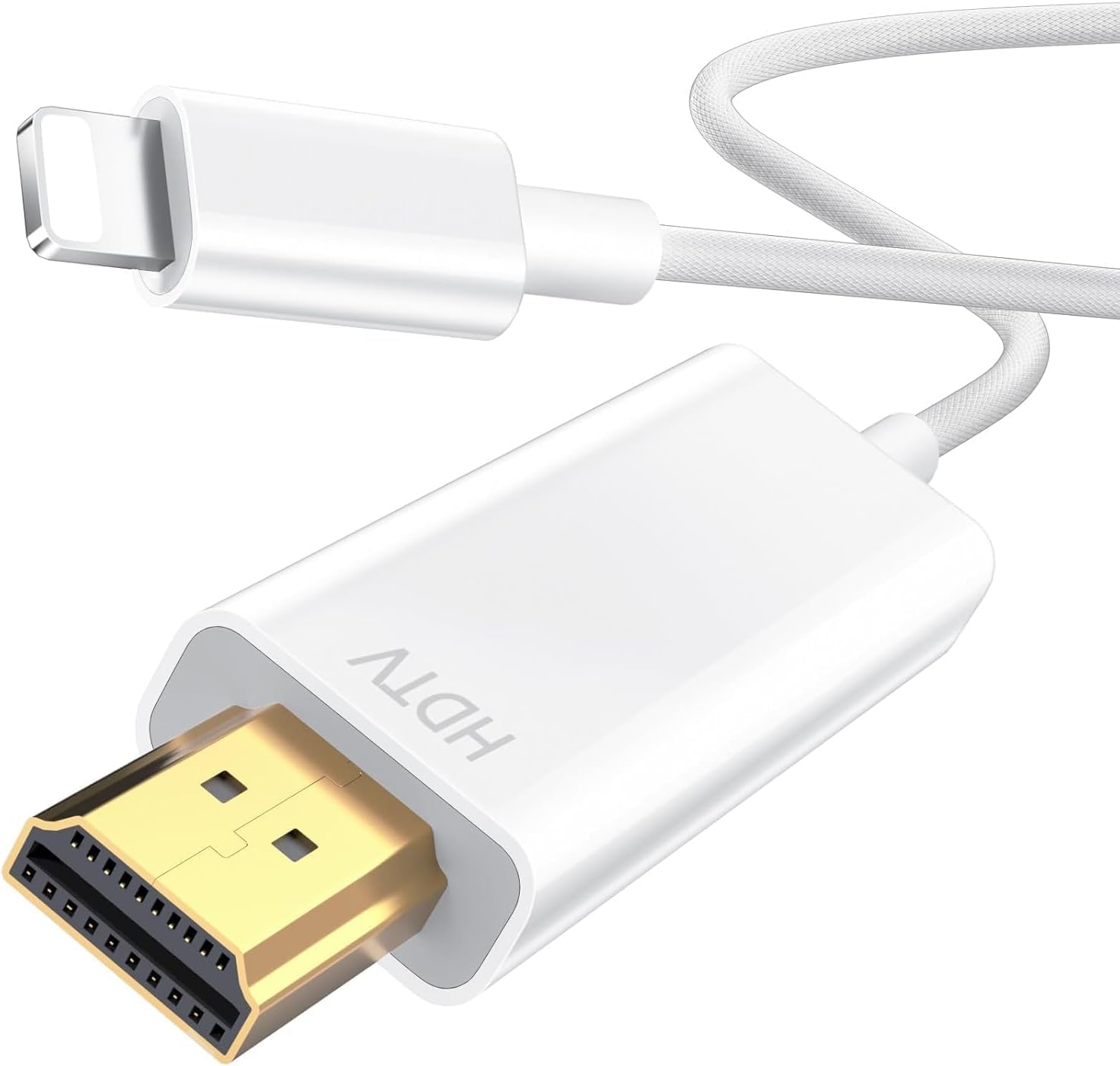 Aplimln [MFi Certified] Lightning to HDMI Cable for iPhone Digital AV Adapter 1080P HD Video Sync Screen Connector iPhone to HDMI for TV Projector