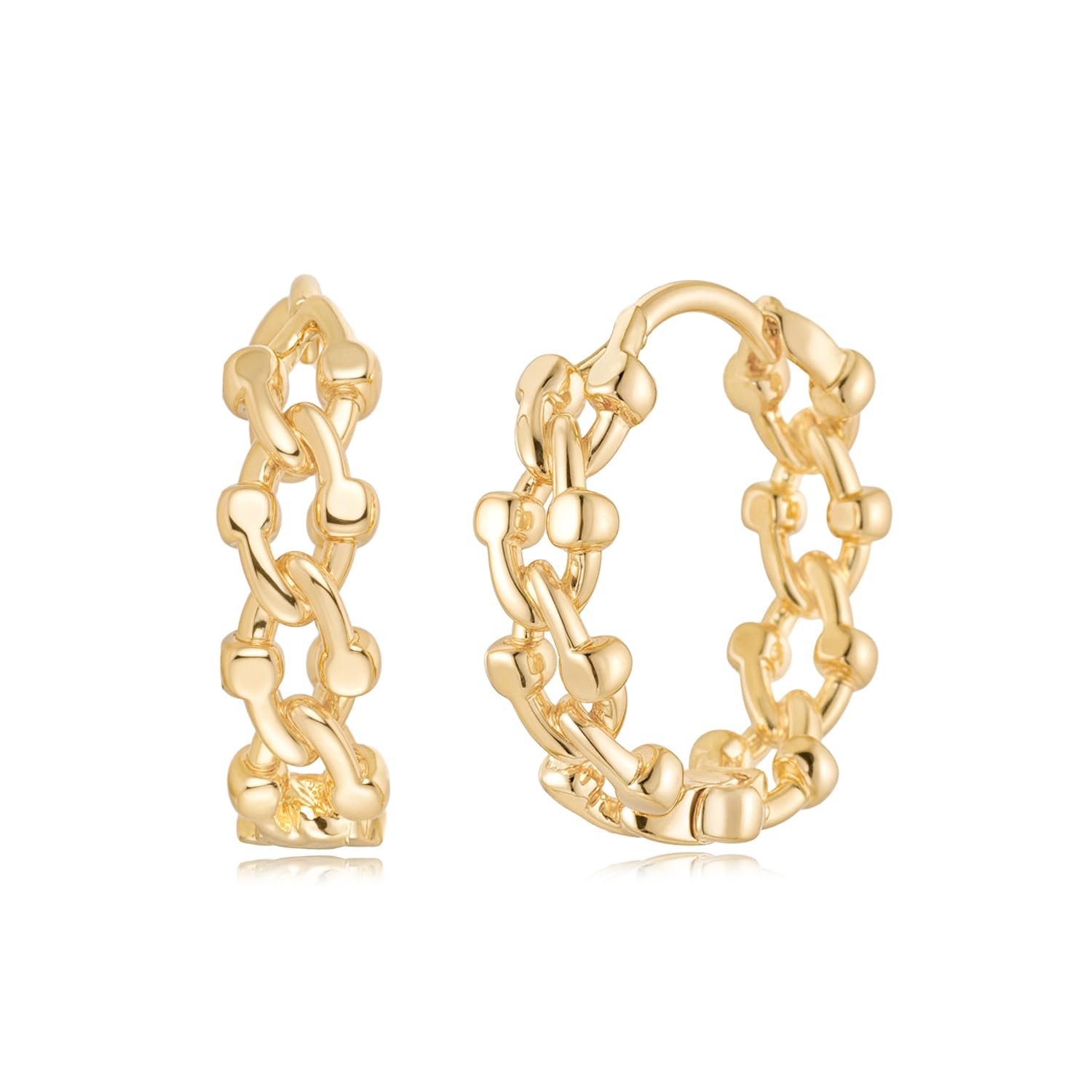 MYEARS Women Earrings Gold Huggie Hoop 14K Small Simple Hypoallergenic Everyday Jewelry