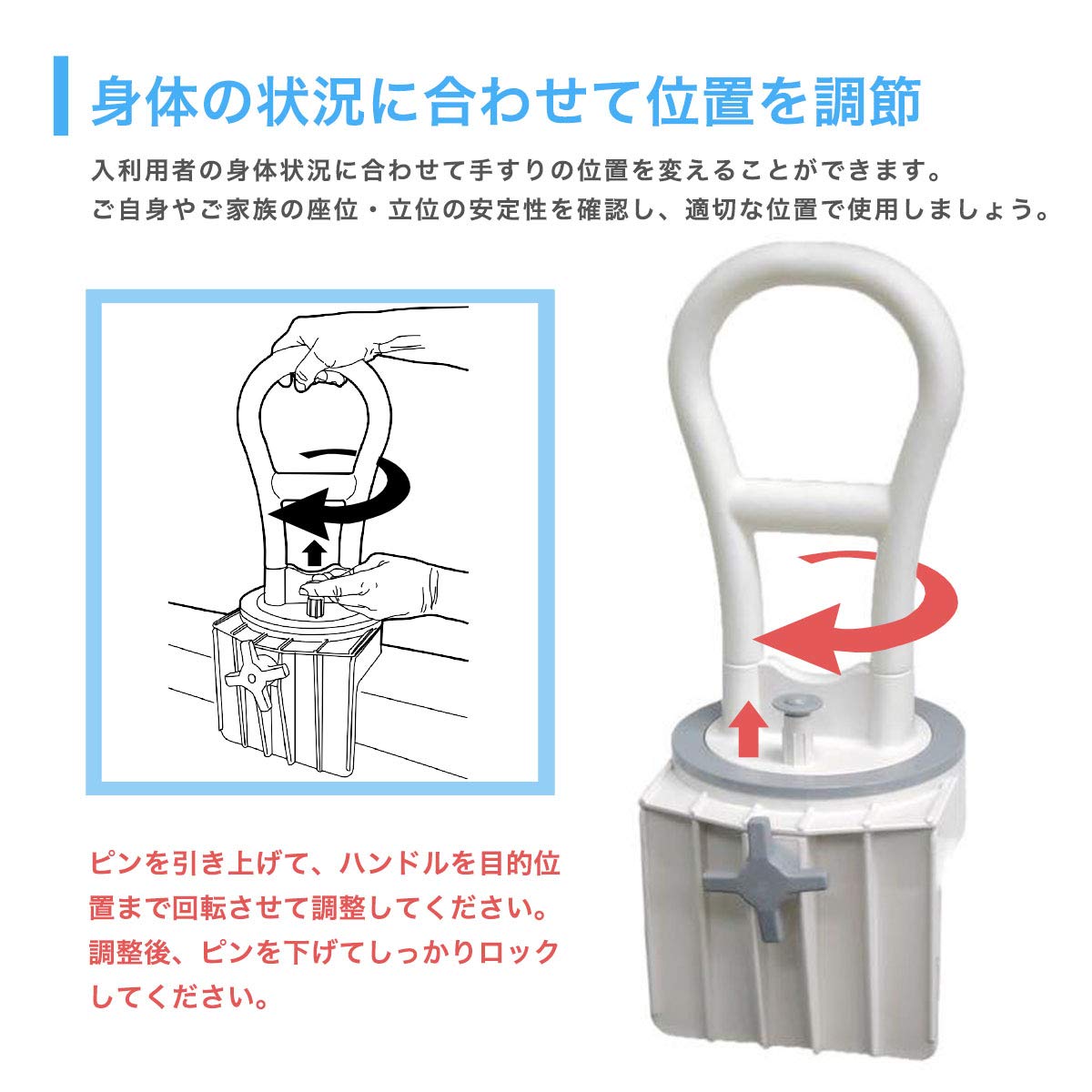 Amazon | 森和 浴槽手すり 台湾製 介護用 取付け幅5.5cm～12.5cmまで 