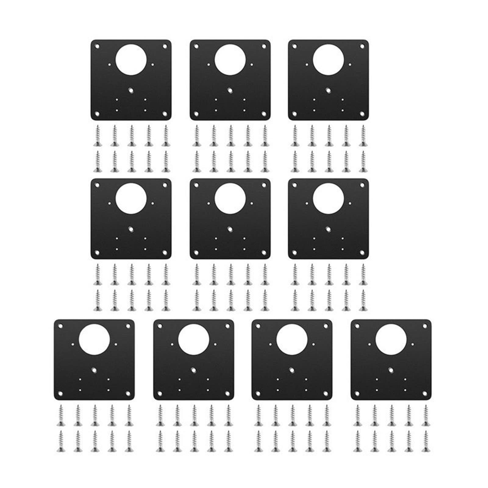 10pcs Hinge Repair Boards, Stainless Steel Furniture Cabinet Door Hinges, Fixed Installation Tools, Home Improvement Hardware Accessories.