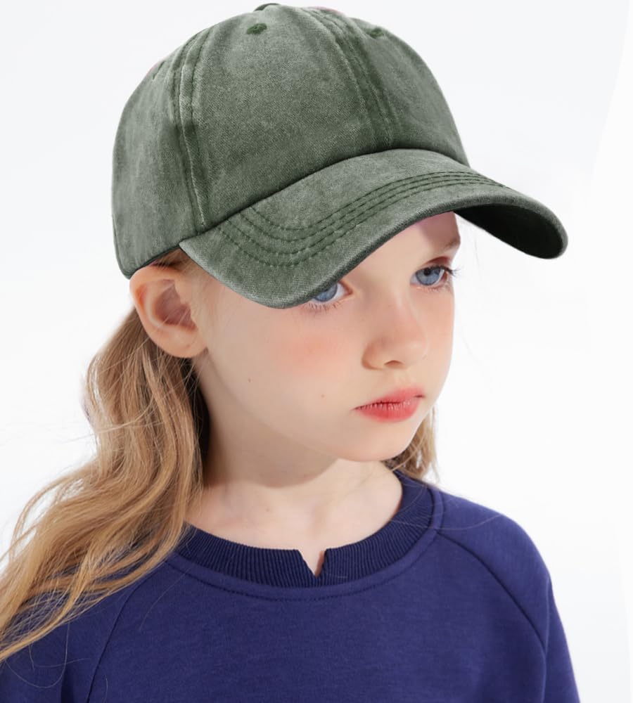 Washed Cotton Kids Baseball Cap Vintage Cowboy Hat for Boys Girls - Image 2
