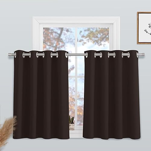 Miniatura 124 de KGORGE - Cortinas opacas grises para dormitorio 2 paneles, 42 x 63 pulgadas con ojales, cortinas de oscurecimiento de habitación con aislamiento