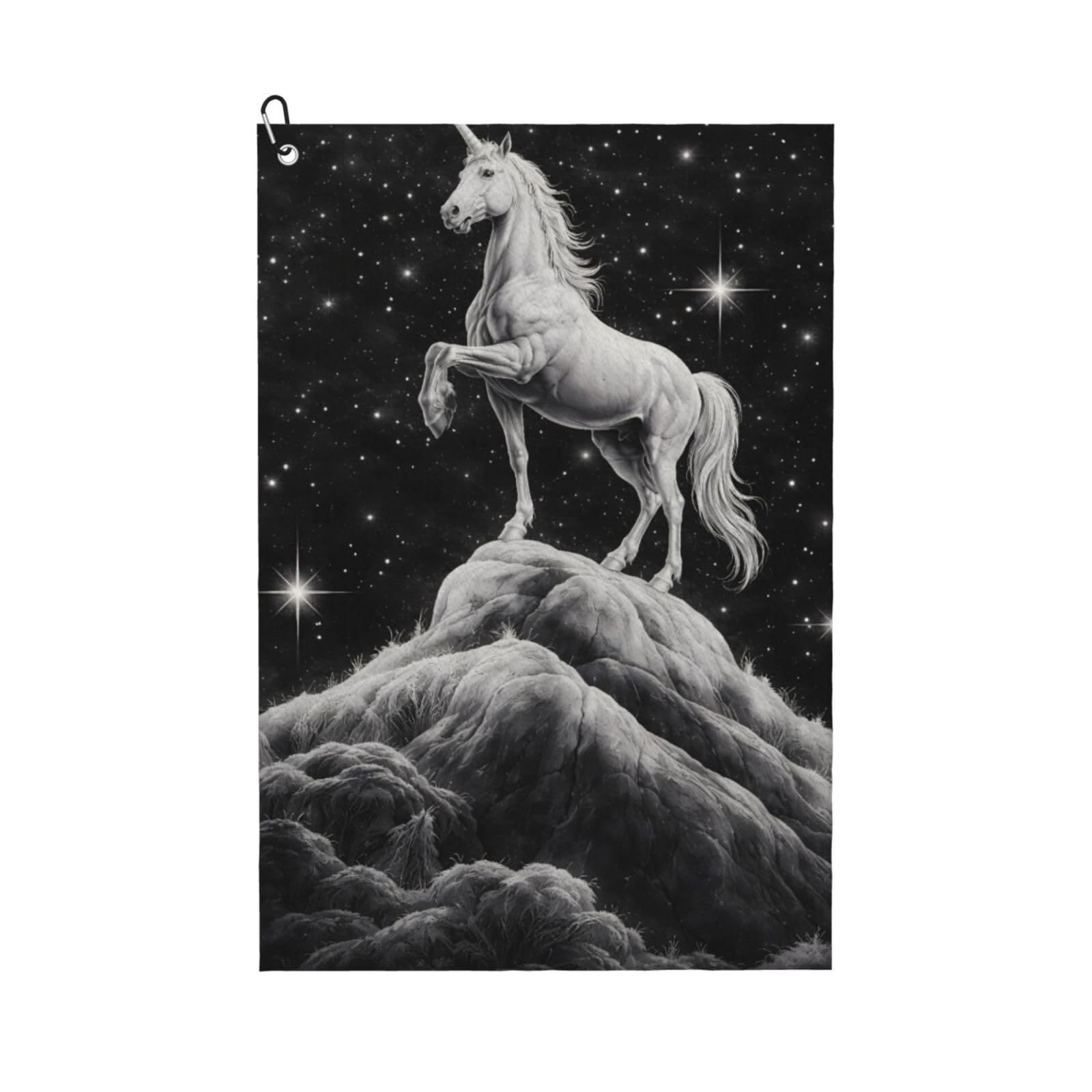 Oudrspo Unicorn Under The Starry Sky Multi-Functional Golf Towel | Absorbent Quick Drying 16x24in
