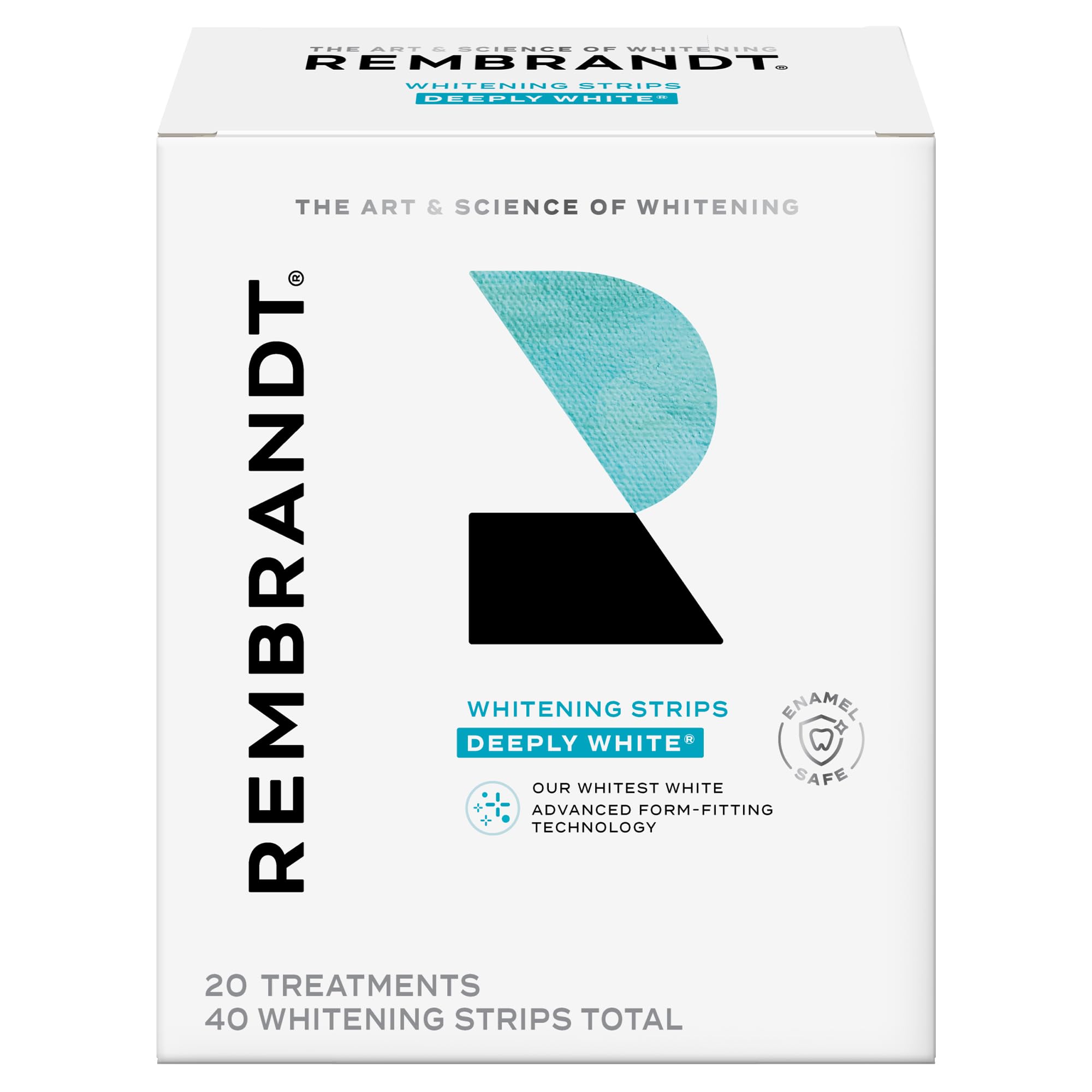 Teeth Whitening Strips, Deeply White, Enamel-Safe, 40 Whitening Strips (20 Treatments)