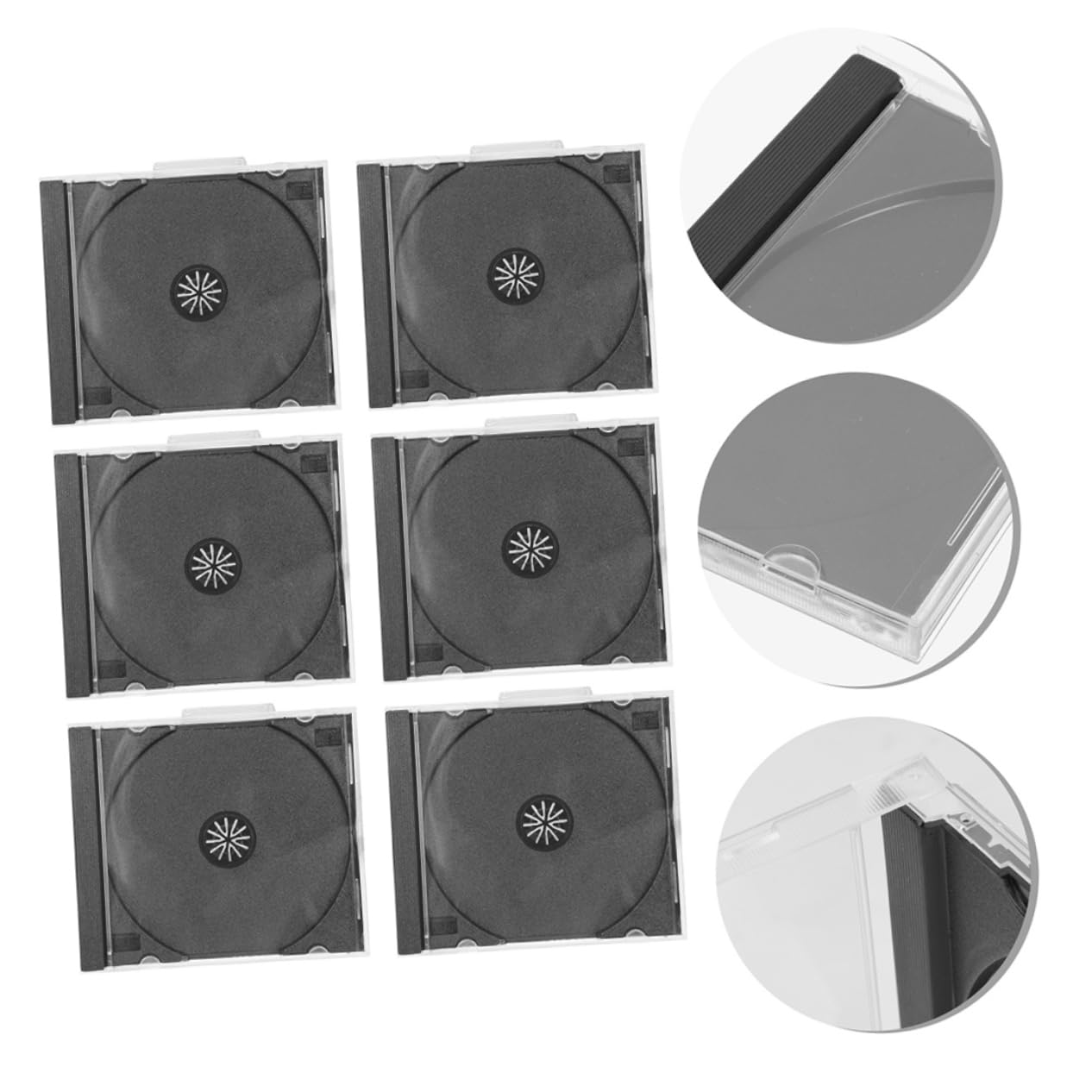 Abaodam 10 Custodie Trasparenti per CD e Dvd in Plastica Vassoio Nero, Impilabili e Facili da Identificare, per Organizzare Dischi a Casa in Ufficio