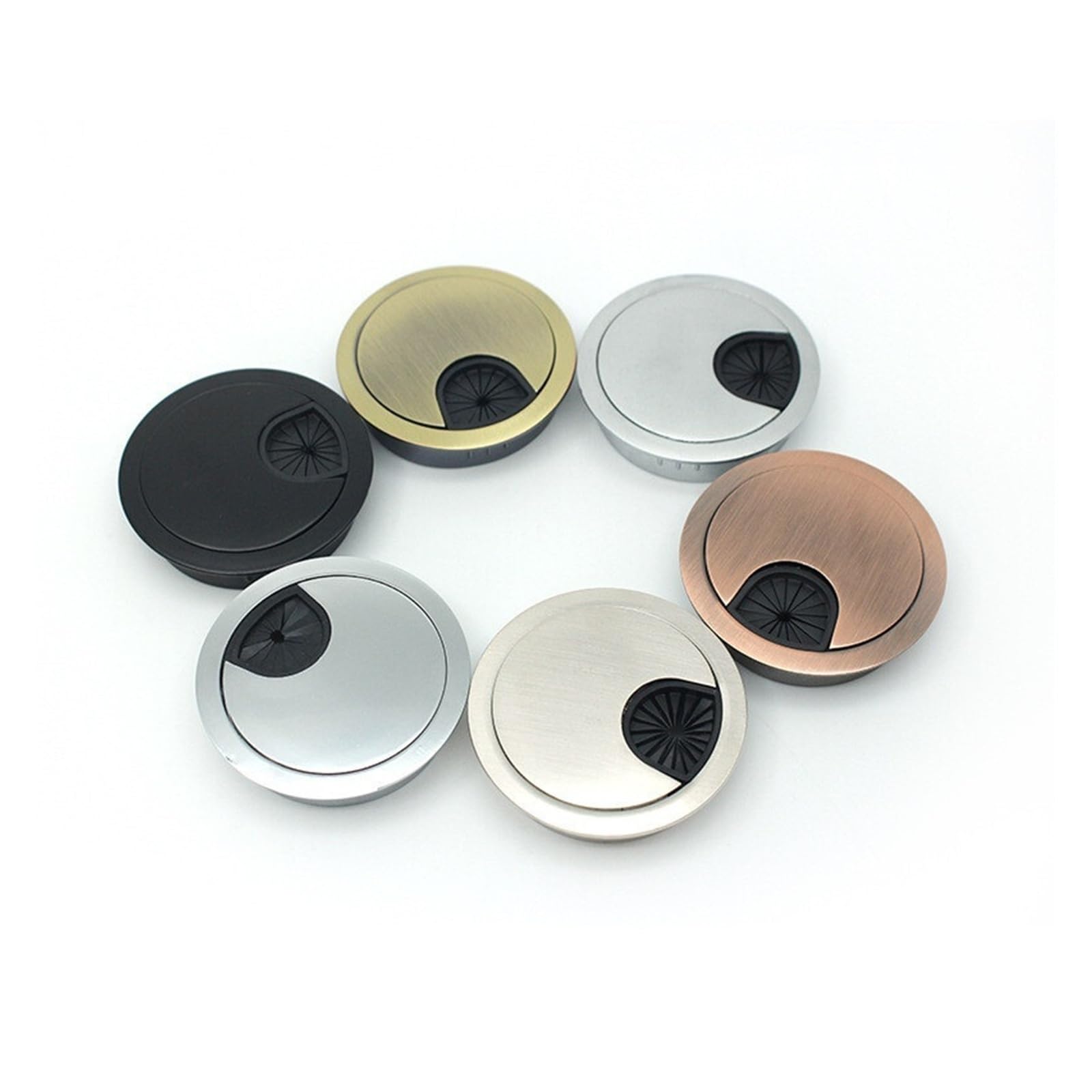 1 copertura per foro in filo di acciaio, 50-80 mm, per tavolo del computer, passacavo, copertura per fori per mobili, accessori per mobili (A, 80 mm)