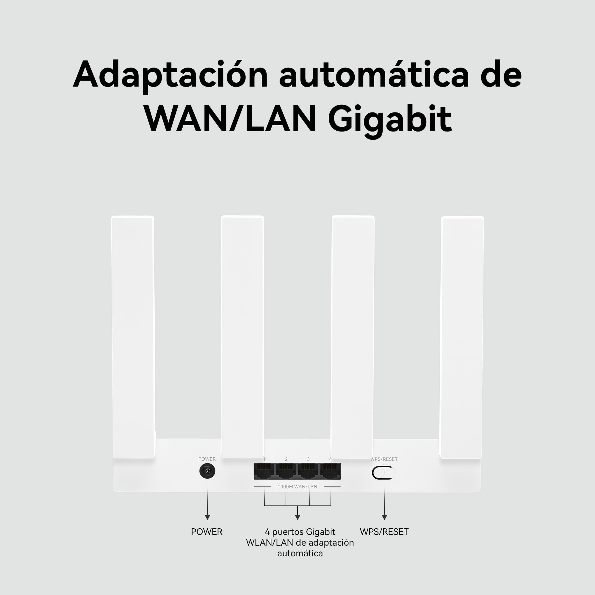 HUAWEI AX3 New Enrutador, Wi-Fi 6 Plus de Banda Dual de 3000 Mbps, 4 Puertos GE WAN/LAN Adaptables Automáticamente, Amplia Cobertura, Diagnóstico Visualizado, Idóneo para Juegos Xbox/PS5/Steam y 8K