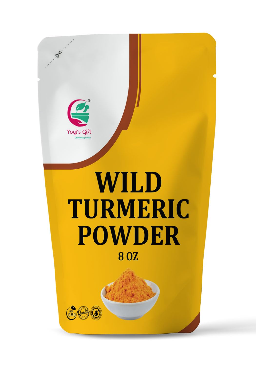 100% Pure Wild Turmeric Powder For Face | 8 Oz (227 grams) | Kasturi Manjal | Curcuma Aromatica | Amba haldi | Promotes Glowing Skin | By Yogi's Gift®
