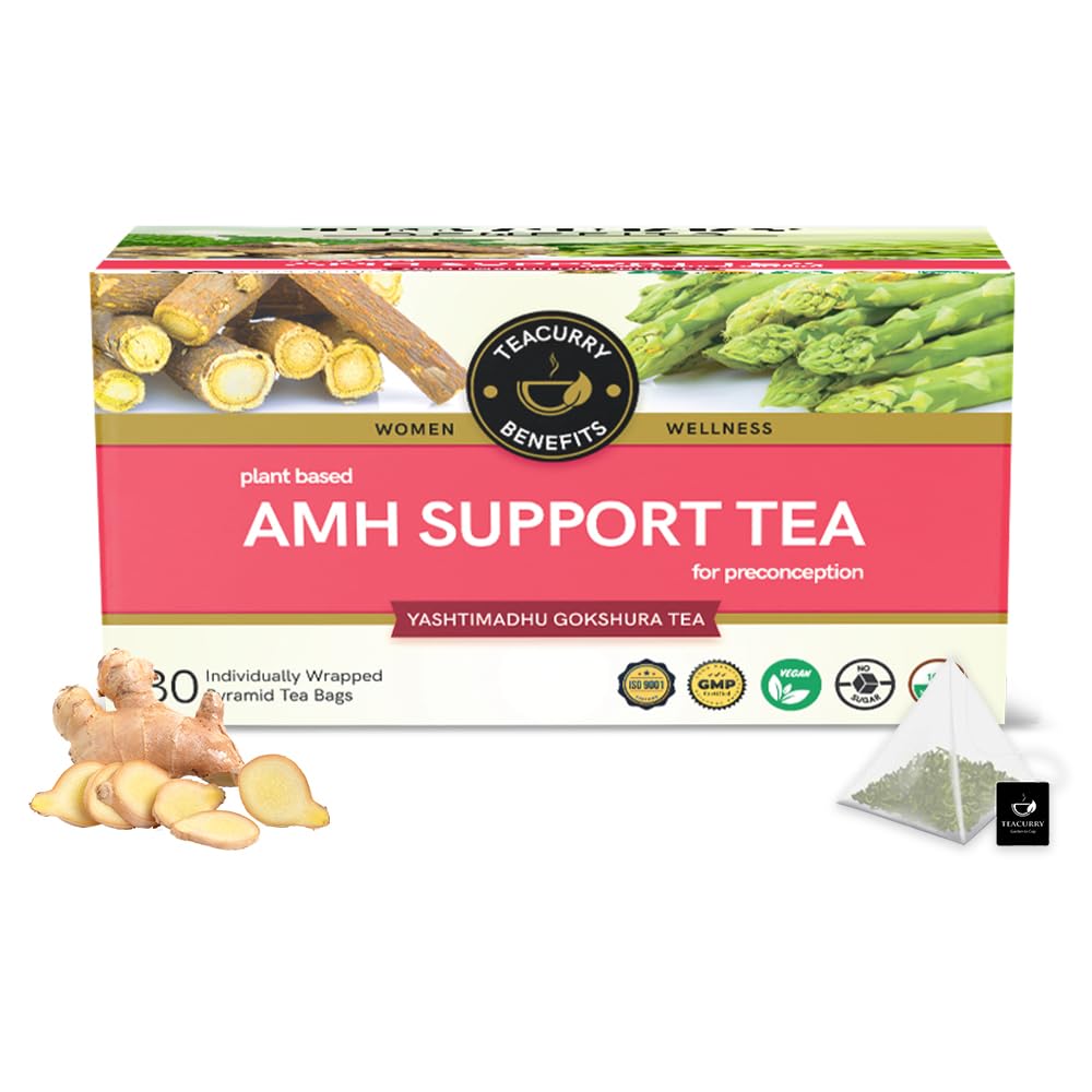 AMH Support Tea For Women - (1 Month Pack, 30 Tea Bags) - Helps in boosting AMH women support tea