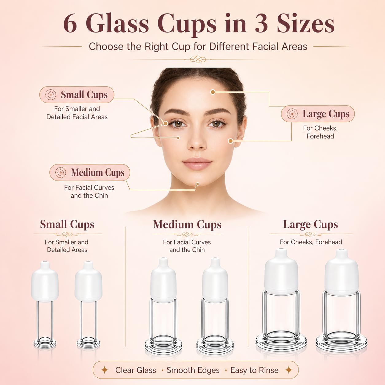 Juego de ventosas faciales eléctricas, herramienta de masaje Gua Sha 3 en 1, 6 vasos de vidrio