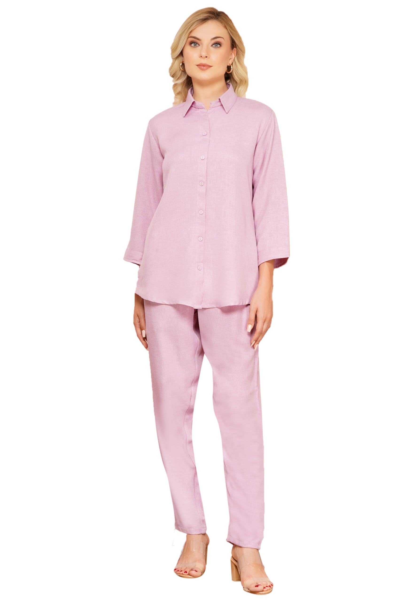 Formal CO-ORD Set for Women, Colors - Black, Navy Blue, Pista Green, Onion & Lilac, Sizes - M to 4XL